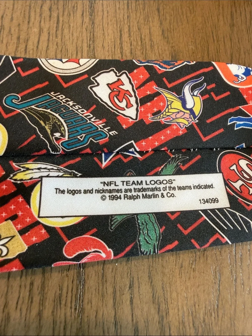 Vintage 1994 Ralph Marlin NFL Team Logo Tie Buffalo Bills Bears Cowboys Rams